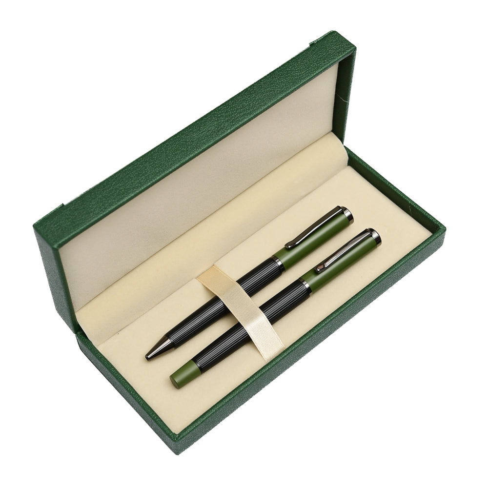 Luxury Pen Set – Dual Writing Collection in Elegant Green Gift Case